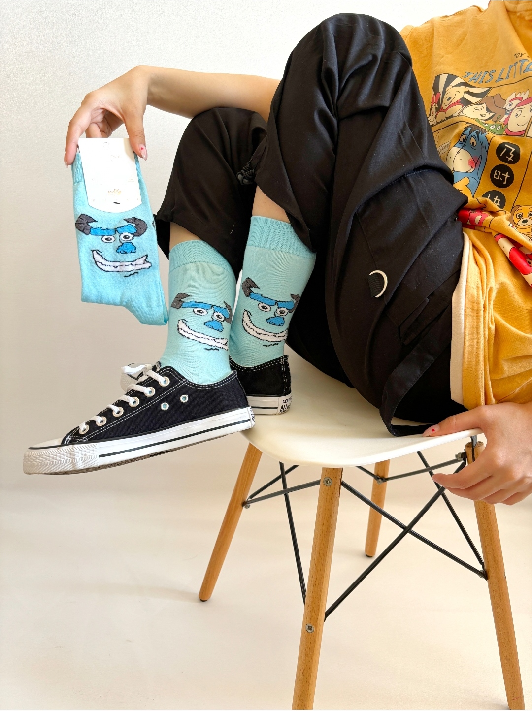 جوراب کارتونی سالیوان ساقدار نخ پنبه 37 تا44